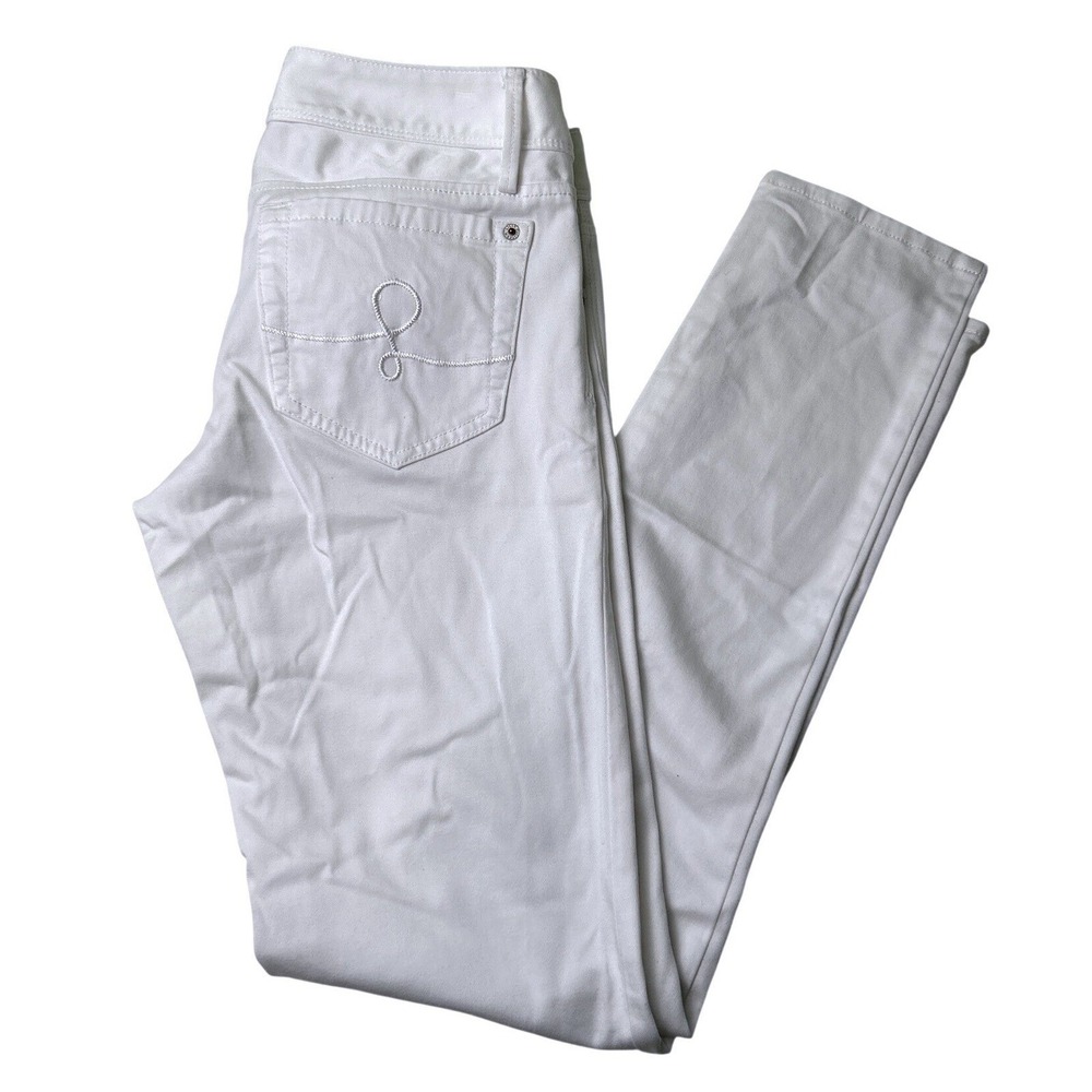 Lilly Pulitzer Womens Low Rise Worth Skinny Jeans White Size 4 Stretch Preppy